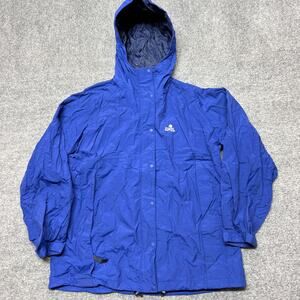 VTG EMS Jacket Womens Medium Blue Hooded Waterproof Mesh Lined Made Taiwan